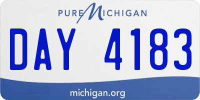 MI license plate DAY4183