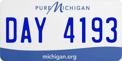 MI license plate DAY4193