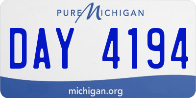 MI license plate DAY4194