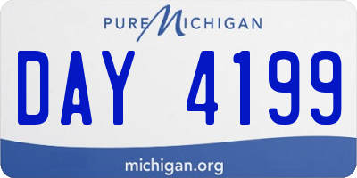 MI license plate DAY4199