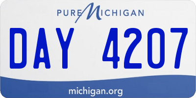 MI license plate DAY4207