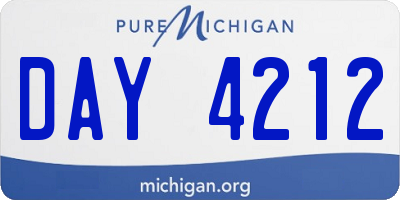 MI license plate DAY4212