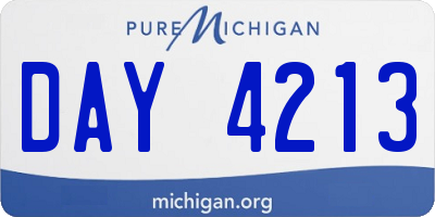 MI license plate DAY4213