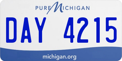 MI license plate DAY4215