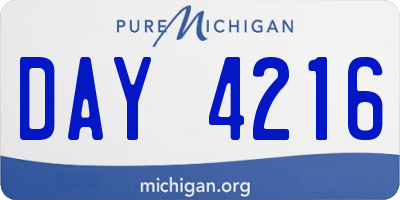 MI license plate DAY4216