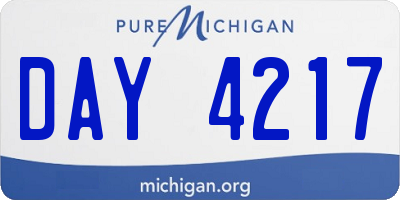 MI license plate DAY4217