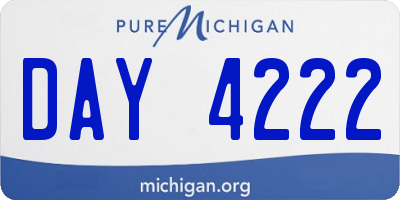 MI license plate DAY4222