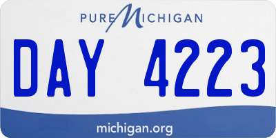 MI license plate DAY4223