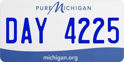 MI license plate DAY4225