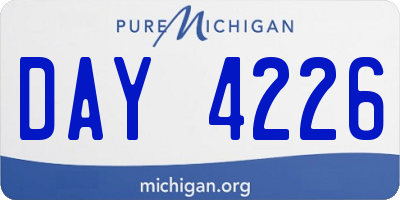 MI license plate DAY4226