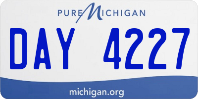 MI license plate DAY4227