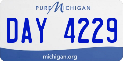 MI license plate DAY4229