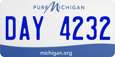 MI license plate DAY4232
