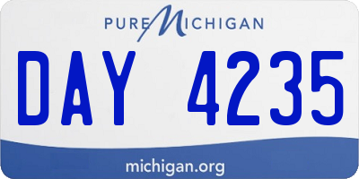 MI license plate DAY4235