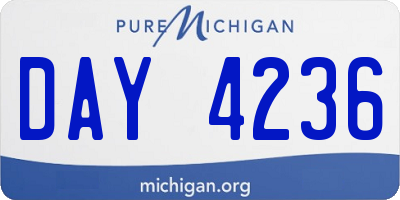 MI license plate DAY4236