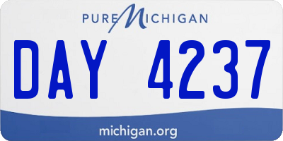 MI license plate DAY4237