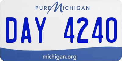 MI license plate DAY4240