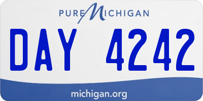 MI license plate DAY4242