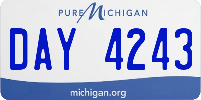 MI license plate DAY4243