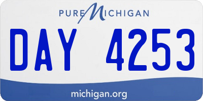 MI license plate DAY4253