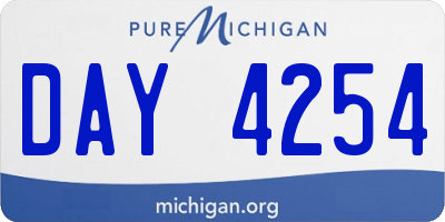 MI license plate DAY4254