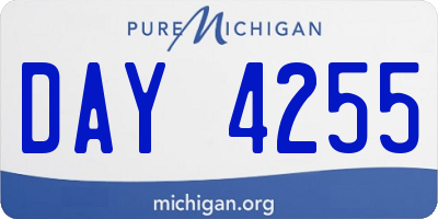 MI license plate DAY4255