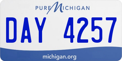 MI license plate DAY4257