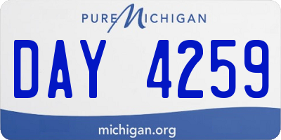 MI license plate DAY4259