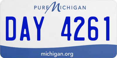 MI license plate DAY4261