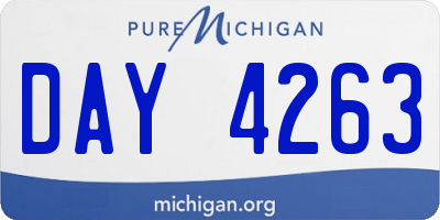 MI license plate DAY4263