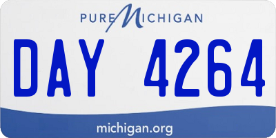 MI license plate DAY4264