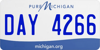 MI license plate DAY4266