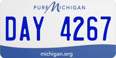 MI license plate DAY4267