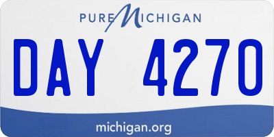 MI license plate DAY4270