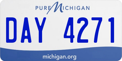 MI license plate DAY4271