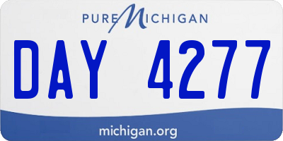 MI license plate DAY4277