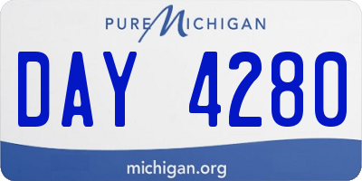 MI license plate DAY4280