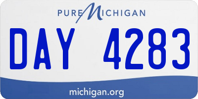 MI license plate DAY4283