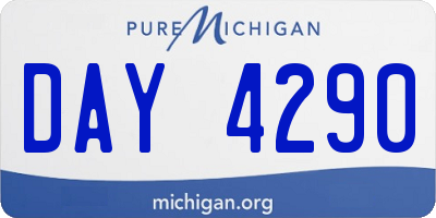 MI license plate DAY4290