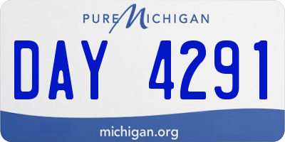 MI license plate DAY4291