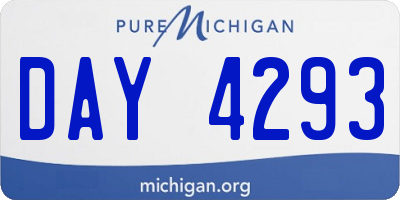 MI license plate DAY4293