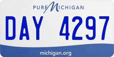 MI license plate DAY4297