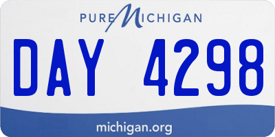 MI license plate DAY4298