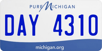 MI license plate DAY4310