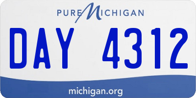 MI license plate DAY4312