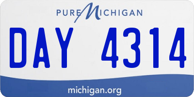 MI license plate DAY4314