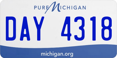 MI license plate DAY4318