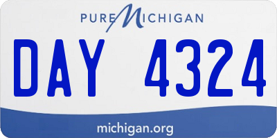 MI license plate DAY4324