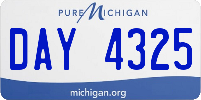 MI license plate DAY4325