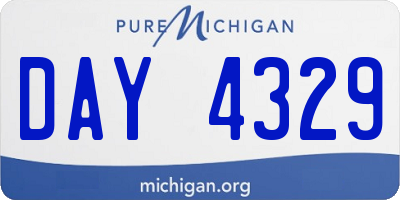 MI license plate DAY4329
